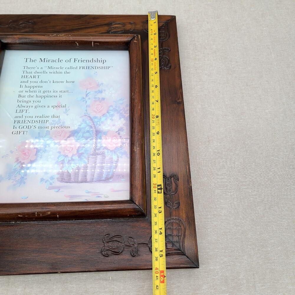 Beautiful Vintage Carved Wooden Picture Frame, Raised Bevel Molding 8" X 10" - Picture 9 of 11